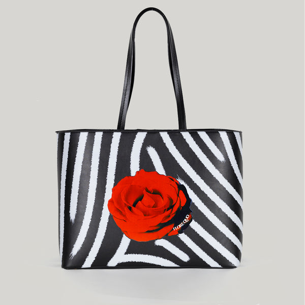 SOLD OUT - Zebra Rose Tote