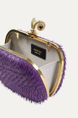 Purple Vivace Clutch with Gold Frame